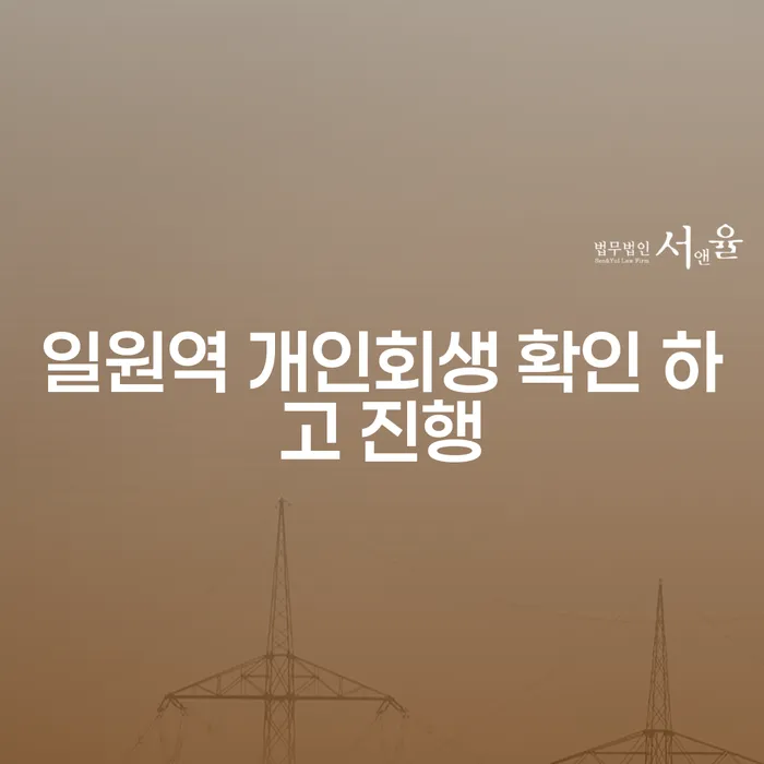 일원역 개인회생 확인 하고 진행