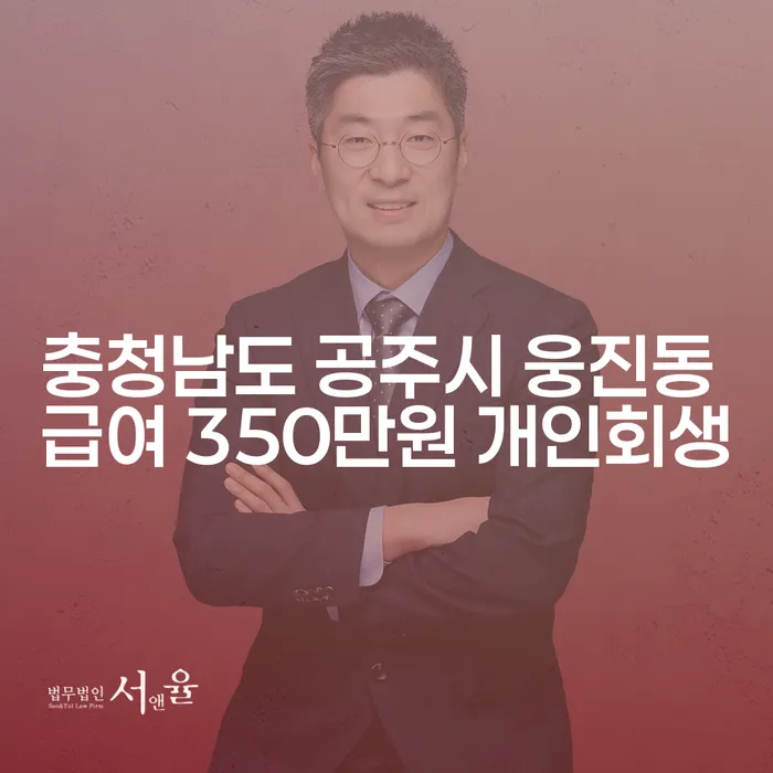 충청남도 공주시 웅진동에서 급여 350만원으로 개인회생 신청하는 방법은?